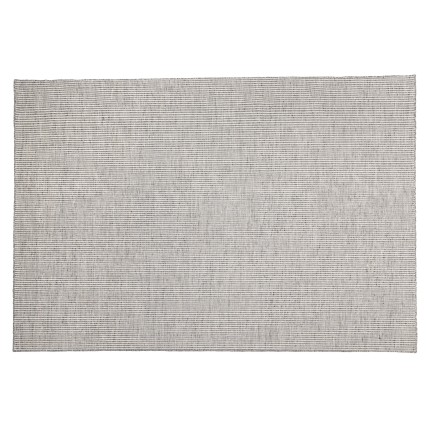 Tapis rectangulaire en laine tissée QUENTIN 160x230cm blanc/gris chiné