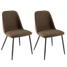Lot de 2 chaises TOM tissu marron