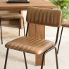 MARCEL Set of 2 Chairs - Padded Leather Seat and Backrest