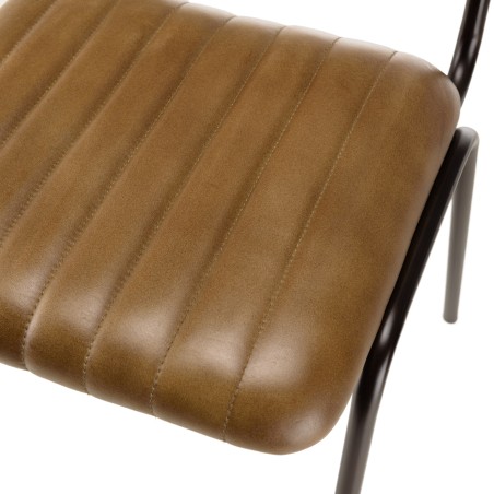 Lot de 2 chaises MARCEL en cuir et acier