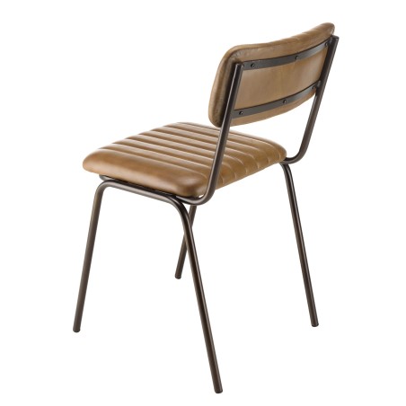 MARCEL Set of 2 Chairs - Padded Leather Seat and Backrest