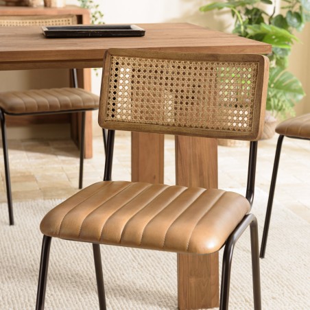 Lot de 2 chaises MARCEL en manguier - Style rétro et chaleureux