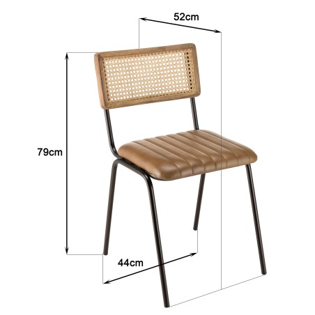 Lot de 2 chaises MARCEL en manguier - Style rétro et chaleureux