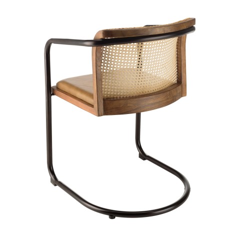 Lot de 2 fauteuils Marcel en manguier et cuir