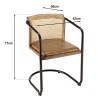 MARCEL Set of 2 Mango Wood Armchairs with Leather Seat