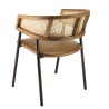 Lot de 2 fauteuils MARCEL en cuir et rotin