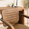Fauteuil roulettes MARCEL en cuir matelassé