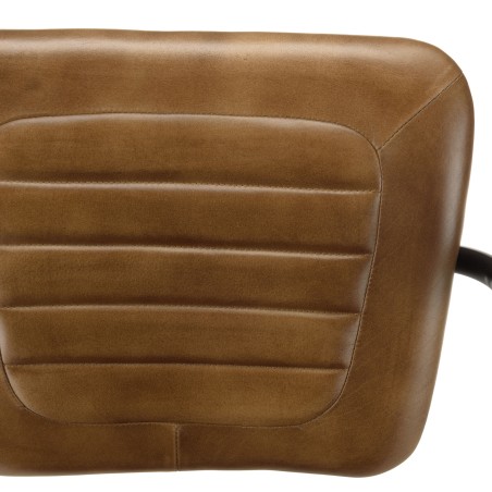 MARCEL Armchair - Padded Leather Seat & Mango Wood Armrests