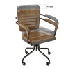 Fauteuil roulettes MARCEL en cuir matelassé