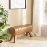 MARCEL - Brown Leather Upholstered Bench