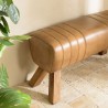 MARCEL - Brown Leather Upholstered Bench