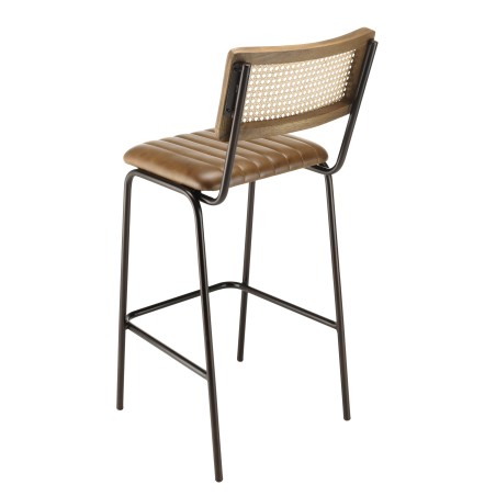 Lot de 2 tabourets de bar MARCEL en cuir