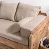 SANDY - 3-Seater Sofa Bed in Recycled Pine Wood with Cushions