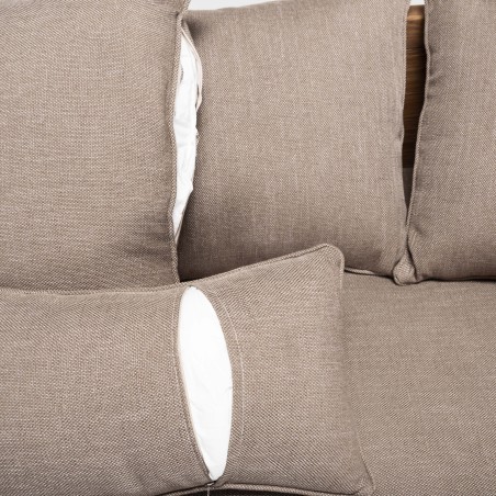 SANDY - 3-Seater Sofa Bed in Recycled Pine Wood with Cushions
