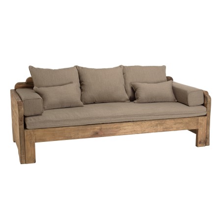SANDY - 3-Seater Sofa Bed in Recycled Pine Wood with Cushions
