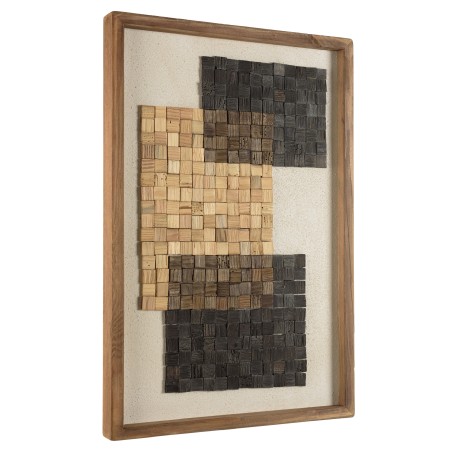 SANDY Wall Decoration No. 1 42x62cm Beige/Black Mosaic Recycled Pine