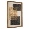 Décoration murale mosaïque beige/noire 42x62cm en pin recyclé