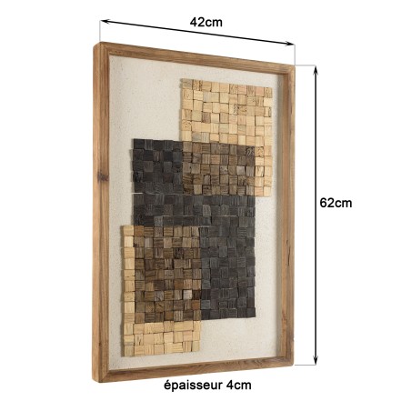SANDY Wall Decoration no. 2 42x62cm Beige/Black Mosaic