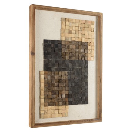 Décoration murale SANDY - Mosaïque beige/noire 42x62cm