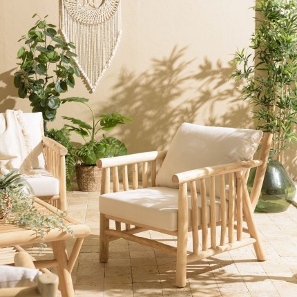 Fauteuil BORNEO en teck naturel - Confort et élégance