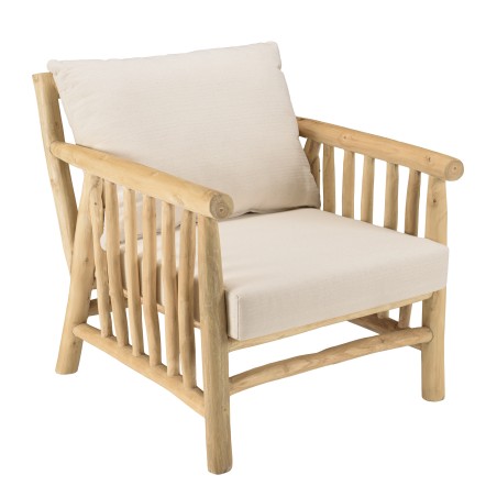 Fauteuil BORNEO en teck naturel - Confort et élégance