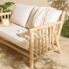 WILL - BORNEO 2-seater Sofa | Natural Teak Branches with White Cushions