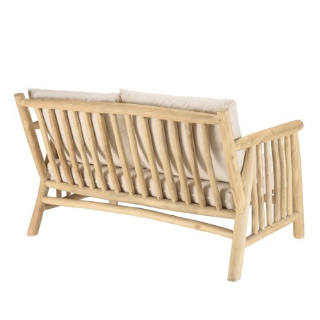 WILL - BORNEO 2-seater Sofa | Natural Teak Branches with White Cushions