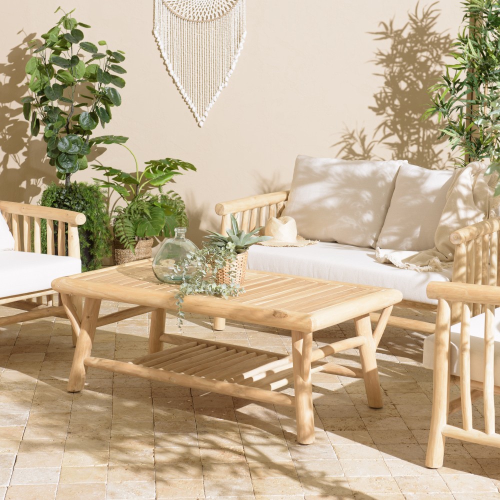 Table basse rectangulaire BORNEO en teck Table basse rectangulaire BORNEO en teck