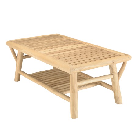 WILL Rectangular BORNEO Teak Coffee Table with Double Shelf