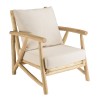 Fauteuil MADURA en teck naturel et coussins blancs