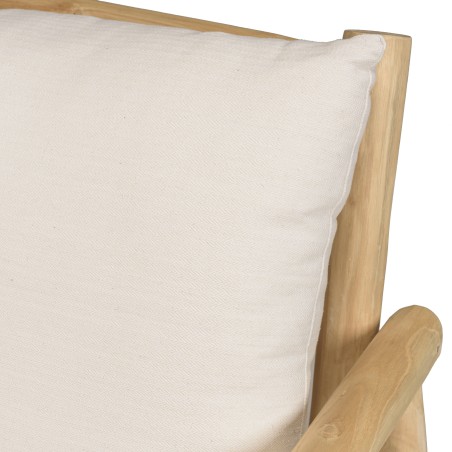 WILL - MADURA 2-seater Sofa | Natural Teak Branches with White Cushions