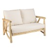 WILL - MADURA 2-seater Sofa | Natural Teak Branches with White Cushions
