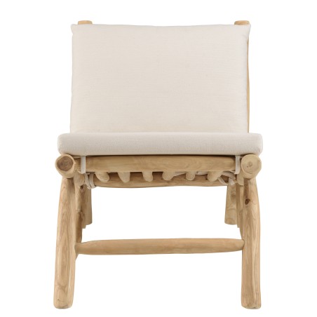 WILL Lounge Chair - Natural Teak Branches with White Cushion