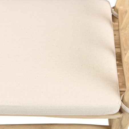WILL Bench - Natural Teak Branches with White Cushion