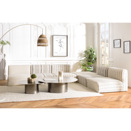 GLORIA - 6-Piece Modular Sofa in Grey and Beige Cotton