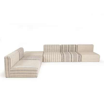 Canapé modulable GLORIA en coton gris et beige