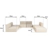 Canapé modulable GLORIA en coton gris et beige