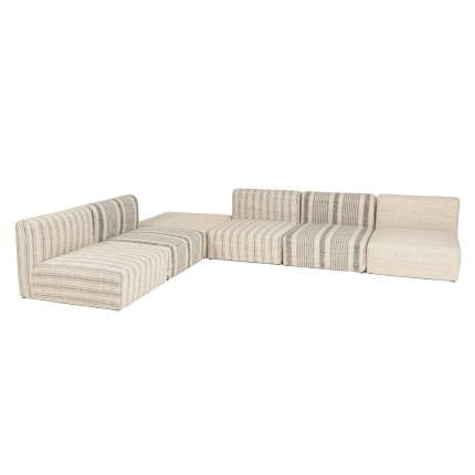Canapé modulable GLORIA en coton gris et beige