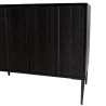 GLORIA - Black Mango Wood Sideboard with 4 Carved Doors and Metal Legs