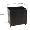GLORIA Black Mango Wood Bedside Table with Carved Door and Metal Legs