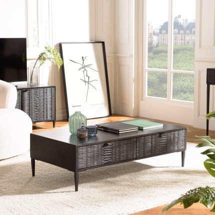 Table basse GLORIA en manguier noir