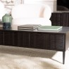 GLORIA Black Mango Wood Coffee Table with 2 Carved Drawers