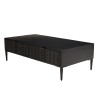 GLORIA Black Mango Wood Coffee Table with 2 Carved Drawers