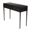 GLORIA Black Mango Wood Console Table with 2 Carved Drawers