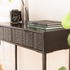 Console GLORIA en manguier noir - 2 tiroirs sculptés