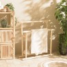 Porte-serviettes double en teck naturel - Salle de bains élégante