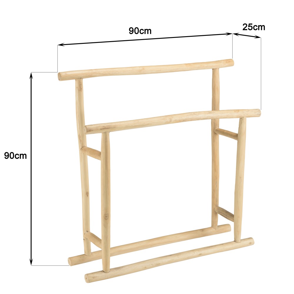 Gedy HIMALAYA Porte-serviette De Bain 2 Pièces, Bambou, Bois, Naturel