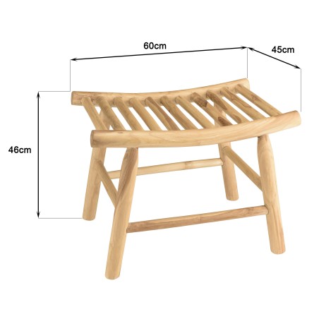 Tabouret en branches de teck naturel WILL