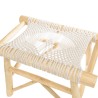 WILL Teak Branch Stool with White Macramé Seat