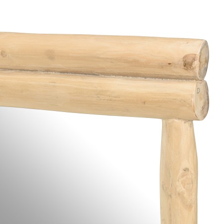 Miroir rectangulaire en branches de teck naturel